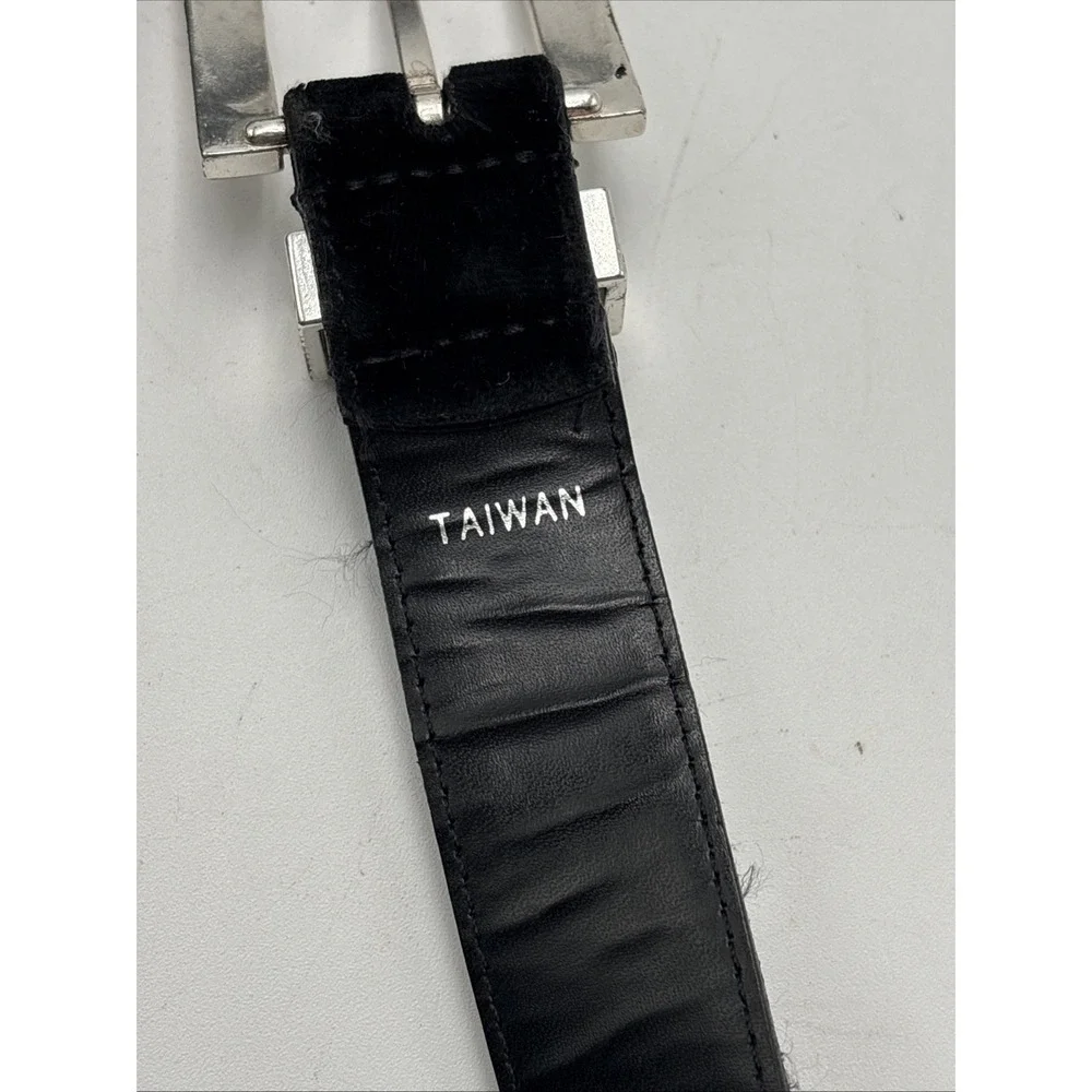 Vintage The Ritz Accessory Collection Belt 1998 Black Size M 35 Inch Silver Tone